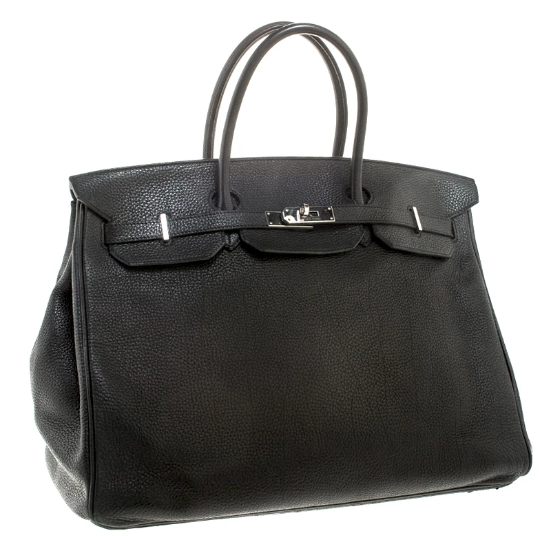 Hermes Black Togo Leather Silver Hardware Birkin 40 Bag For Women 5 Hermes Black Togo Leather Silver Hardware Birkin 40 Bag For Women - Image 3
