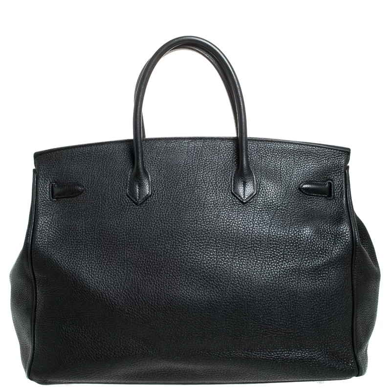 Hermes Black Togo Leather Silver Hardware Birkin 40 Bag For Women 6 Hermes Black Togo Leather Silver Hardware Birkin 40 Bag For Women - Image 4