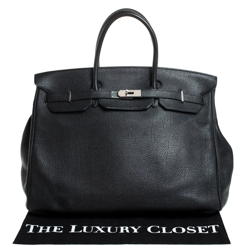 Hermes Black Togo Leather Silver Hardware Birkin 40 Bag For Women 13 Hermes Black Togo Leather Silver Hardware Birkin 40 Bag For Women - Image 11