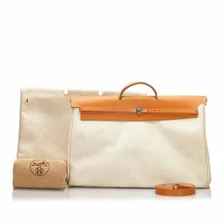 Hermes Beige Canvas Herbag GM Satchel For Women -Deals Hermes Store luxury women hermes used handbags p256656 007