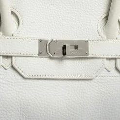 Hermes White Taurillon Clemence Leather Palladium Hardware Shoulder Birkin 42 Bag For Women -Deals Hermes Store luxury women hermes used handbags p256959 1591593173 013