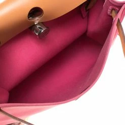 Hermes Rose Lipstick/Natural Canvas And Leather Herbag Zip 31 Bag For Women -Deals Hermes Store luxury women hermes used handbags p257507 006
