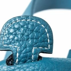 Hermes Blue Izmir Clemence Leather Evelyne III PM Bag For Women 21 Hermes Blue Izmir Clemence Leather Evelyne III PM Bag For Women -Deals Hermes Store luxury women hermes used handbags p258725 002