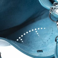 Hermes Blue Izmir Clemence Leather Evelyne III PM Bag For Women 20 Hermes Blue Izmir Clemence Leather Evelyne III PM Bag For Women -Deals Hermes Store luxury women hermes used handbags p258725 004