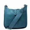 Hermes Blue Izmir Clemence Leather Evelyne III PM Bag For Women -Deals Hermes Store luxury women hermes used handbags p258725 009