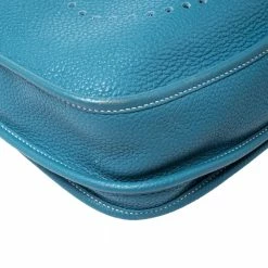 Hermes Blue Izmir Clemence Leather Evelyne III PM Bag For Women 24 Hermes Blue Izmir Clemence Leather Evelyne III PM Bag For Women -Deals Hermes Store luxury women hermes used handbags p258725 011