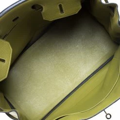 Hermes Anis Green Clemence Leather Palladium Hardware Birkin 35 Bag For Women -Deals Hermes Store luxury women hermes used handbags p260313 004