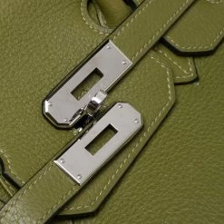 Hermes Anis Green Clemence Leather Palladium Hardware Birkin 35 Bag For Women -Deals Hermes Store luxury women hermes used handbags p260313 005