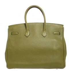 Hermes Anis Green Clemence Leather Palladium Hardware Birkin 35 Bag For Women -Deals Hermes Store luxury women hermes used handbags p260313 007