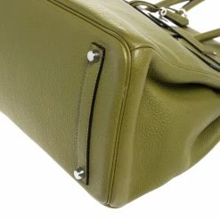 Hermes Anis Green Clemence Leather Palladium Hardware Birkin 35 Bag For Women -Deals Hermes Store luxury women hermes used handbags p260313 011