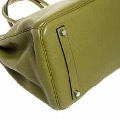Hermes Anis Green Clemence Leather Palladium Hardware Birkin 35 Bag For Women -Deals Hermes Store luxury women hermes used handbags p260313 012