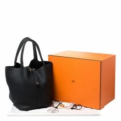 Hermes Black Togo Leather Gold Hardware Picotin GM Bag For Women -Deals Hermes Store luxury women hermes used handbags p261159 002
