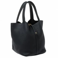 Hermes Black Togo Leather Gold Hardware Picotin GM Bag For Women -Deals Hermes Store luxury women hermes used handbags p261159 005