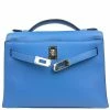 Hermes Blue Box Leather Palladium Hardware Kelly Pochette Bag For Women -Deals Hermes Store luxury women hermes used handbags p262952 002