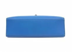 Hermes Blue Box Leather Palladium Hardware Kelly Pochette Bag For Women -Deals Hermes Store luxury women hermes used handbags p262952 005