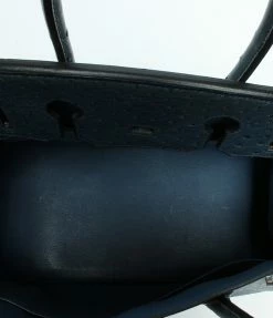 Hermes Blue Ostrich Leather Palladium Hardware Birkin 35 Bag For Women -Deals Hermes Store luxury women hermes used handbags p263106 004