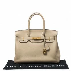 Hermes Beige Togo Leather Gold Hardware Birkin 30 Bag For Women -Deals Hermes Store luxury women hermes used handbags p265565 006