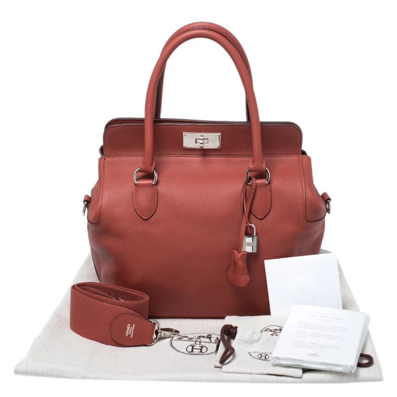 Hermes Rouge Venitinne Ever Color Leather Palladium Toolbox 26 Bag For Women 12 Hermes Rouge Venitinne Ever Color Leather Palladium Toolbox 26 Bag For Women - Image 10