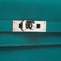Hermes Vert Vertigo Taurillon Novillo Leather Classic Kelly Wallet For Women -Deals Hermes Store luxury women hermes used handbags p268021 001