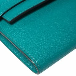 Hermes Vert Vertigo Taurillon Novillo Leather Classic Kelly Wallet For Women -Deals Hermes Store luxury women hermes used handbags p268021 005