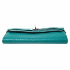 Hermes Vert Vertigo Taurillon Novillo Leather Classic Kelly Wallet For Women -Deals Hermes Store luxury women hermes used handbags p268021 006