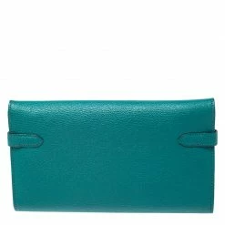 Hermes Vert Vertigo Taurillon Novillo Leather Classic Kelly Wallet For Women -Deals Hermes Store luxury women hermes used handbags p268021 011