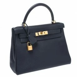 Hermes Indigo Blue Togo Leather Gold Hardware Kelly Retourne 28 Bag For Women -Deals Hermes Store luxury women hermes used handbags p268082 009