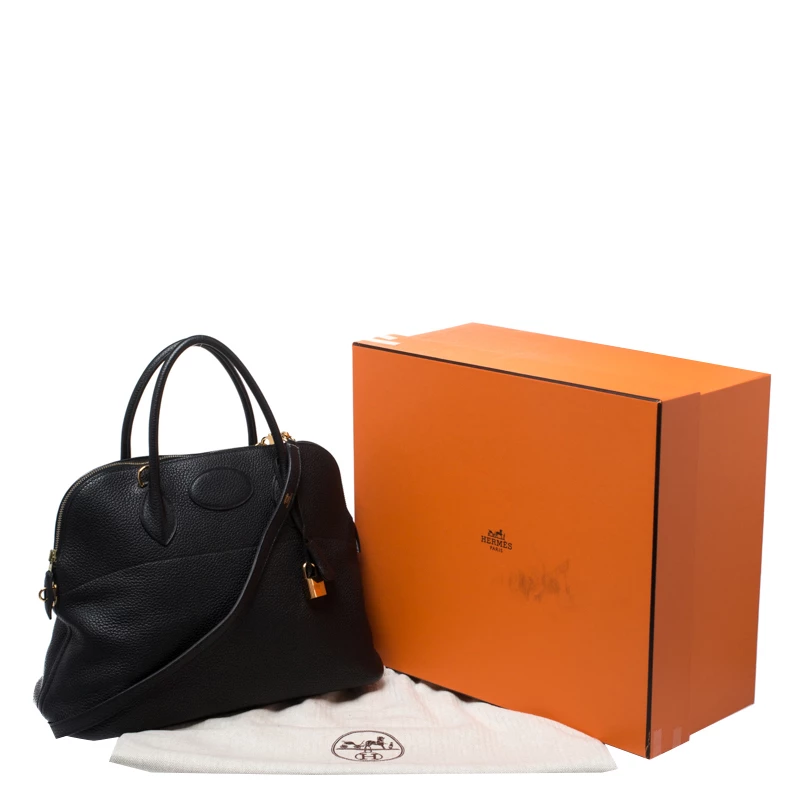 Hermes Black Togo Leather Gold Hardware Bolide 35 Bag For Women 12 Hermes Black Togo Leather Gold Hardware Bolide 35 Bag For Women - Image 10