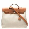 Hermes Beige/Natural Brown Canvas And Leather Herbag 39 Bag For Women -Deals Hermes Store luxury women hermes used handbags p268172 007