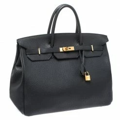 Hermes Black Fjord Leather Gold Hardware Birkin 40 Bag For Women -Deals Hermes Store luxury women hermes used handbags p268198 015