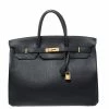 Hermes Black Fjord Leather Gold Hardware Birkin 40 Bag For Women -Deals Hermes Store luxury women hermes used handbags p268198 017