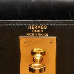 Hermes Black Leather Gold Hardware Kelly Retourne 28 Bag For Women -Deals Hermes Store luxury women hermes used handbags p269700 009