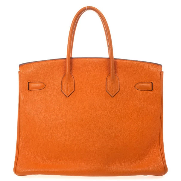 Hermes Orange Togo Leather 35cm Birkin Bag With Palladium Hardware For Women 6 Hermes Orange Togo Leather 35cm Birkin Bag With Palladium Hardware For Women - Image 4