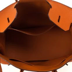 Hermes Orange Togo Leather 35cm Birkin Bag With Palladium Hardware For Women 26 Hermes Orange Togo Leather 35cm Birkin Bag With Palladium Hardware For Women -Deals Hermes Store luxury women hermes used handbags p27021 006