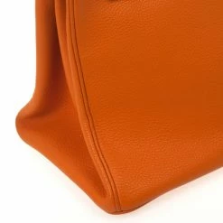 Hermes Orange Togo Leather 35cm Birkin Bag With Palladium Hardware For Women 35 Hermes Orange Togo Leather 35cm Birkin Bag With Palladium Hardware For Women -Deals Hermes Store luxury women hermes used handbags p27021 015
