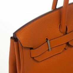 Hermes Orange Togo Leather 35cm Birkin Bag With Palladium Hardware For Women 37 Hermes Orange Togo Leather 35cm Birkin Bag With Palladium Hardware For Women -Deals Hermes Store luxury women hermes used handbags p27021 017