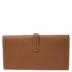 Hermes Gold Swift Leather Elan 29 Jige Clutch For Women -Deals Hermes Store luxury women hermes used handbags p271176 003