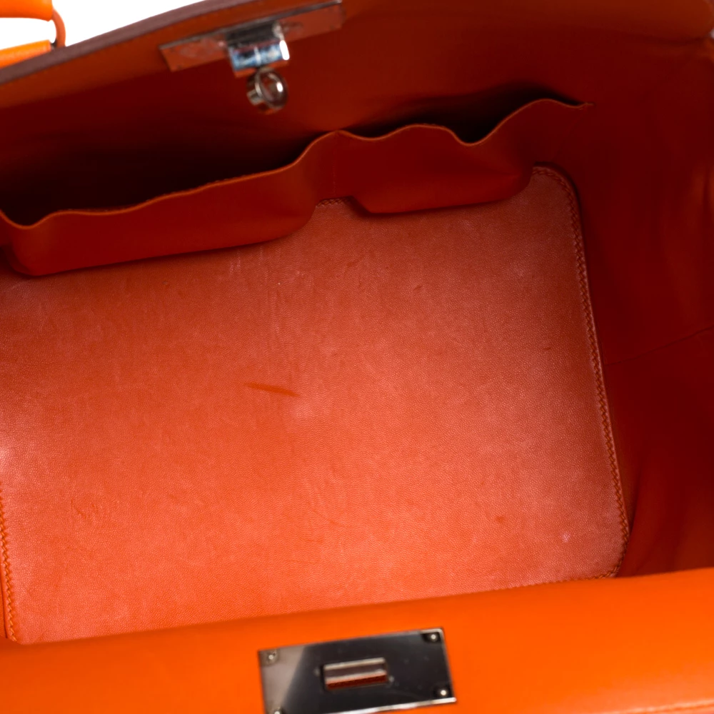 Hermes Orange Ever Color Leather Palladium Hardware Toolbox 26 Bag For Women 10 Hermes Orange Ever Color Leather Palladium Hardware Toolbox 26 Bag For Women - Image 8