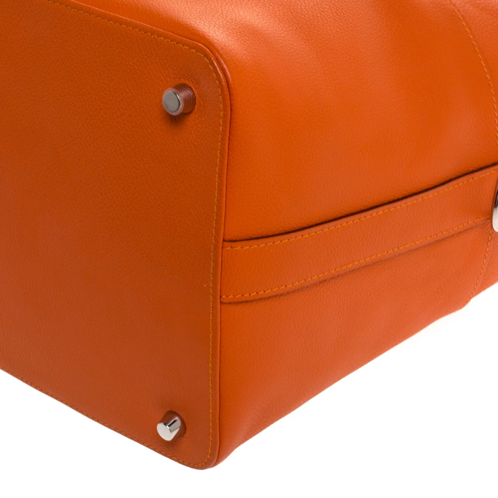 Hermes Orange Ever Color Leather Palladium Hardware Toolbox 26 Bag For Women 15 Hermes Orange Ever Color Leather Palladium Hardware Toolbox 26 Bag For Women - Image 13