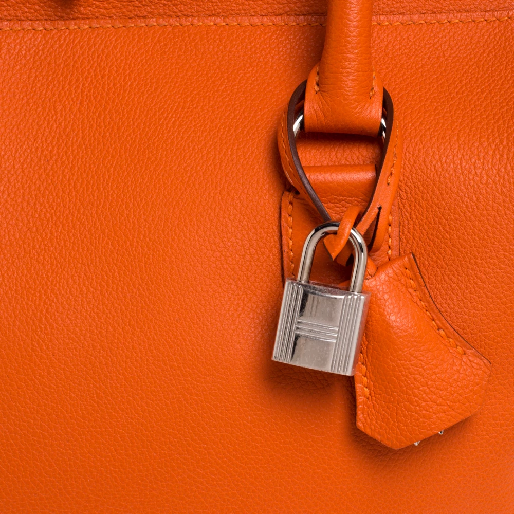 Hermes Orange Ever Color Leather Palladium Hardware Toolbox 26 Bag For Women 7 Hermes Orange Ever Color Leather Palladium Hardware Toolbox 26 Bag For Women - Image 5
