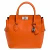 Hermes Orange Ever Color Leather Palladium Hardware Toolbox 26 Bag For Women -Deals Hermes Store luxury women hermes used handbags p271204 013
