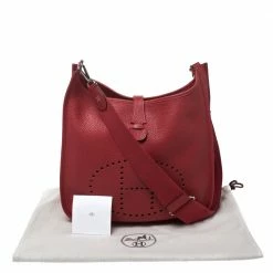Hermes Bouganvillea Togo Leather Evelyne III PM Bag For Women -Deals Hermes Store luxury women hermes used handbags p271528 003