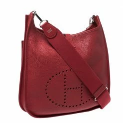 Hermes Bouganvillea Togo Leather Evelyne III PM Bag For Women -Deals Hermes Store luxury women hermes used handbags p271528 004