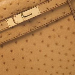Hermes Natural Ostrich Gold Hardware Kelly Sellier 32 Bag For Women -Deals Hermes Store luxury women hermes used handbags p271541 010