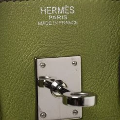 Hermes Apple Green Swift Leather Palladium Hardware Birkin 25 Bag For Women -Deals Hermes Store luxury women hermes used handbags p271542 004