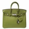 Hermes Apple Green Swift Leather Palladium Hardware Birkin 25 Bag For Women -Deals Hermes Store luxury women hermes used handbags p271542 016
