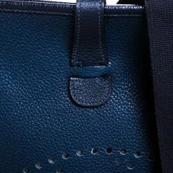 Hermes Blue Nuit Clemence Leather Evelyne III GM Bag For Women -Deals Hermes Store luxury women hermes used handbags p273054 002