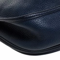 Hermes Blue Nuit Clemence Leather Evelyne III GM Bag For Women -Deals Hermes Store luxury women hermes used handbags p273054 008