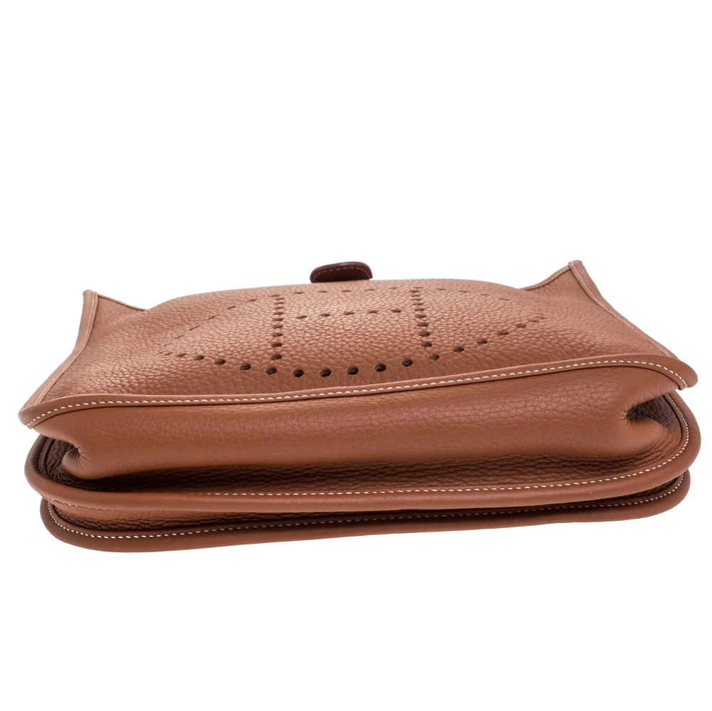 Hermes Gold Clemence Leather Evelyne III PM Bag For Women 8 Hermes Gold Clemence Leather Evelyne III PM Bag For Women - Image 6