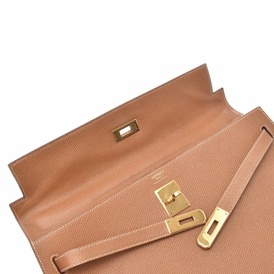 Hermes Brown Leather Gold Hardware Kelly 35 Bag For Women 14 Hermes Brown Leather Gold Hardware Kelly 35 Bag For Women - Image 12